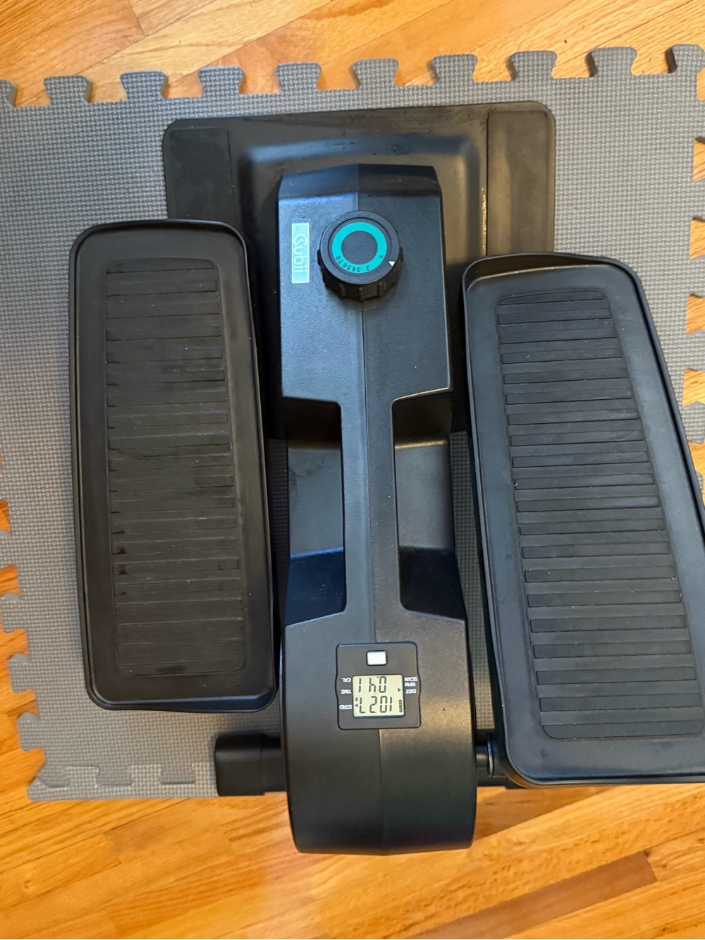Compact Black Mini Stepper with Resistance Dial